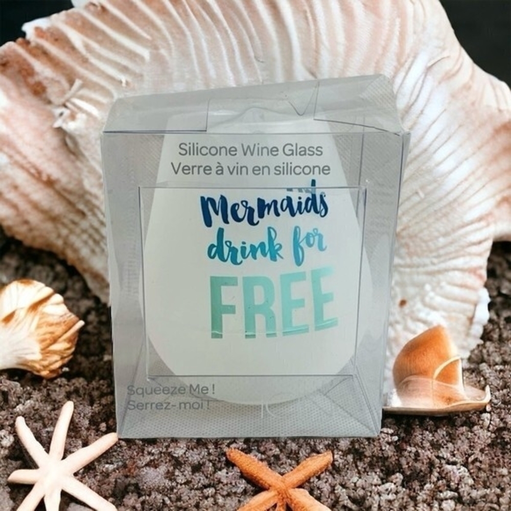 Icing Squeeze Me Silicone Wine Glass Mermaids Drink For Free Novelty Cup NIB Fun